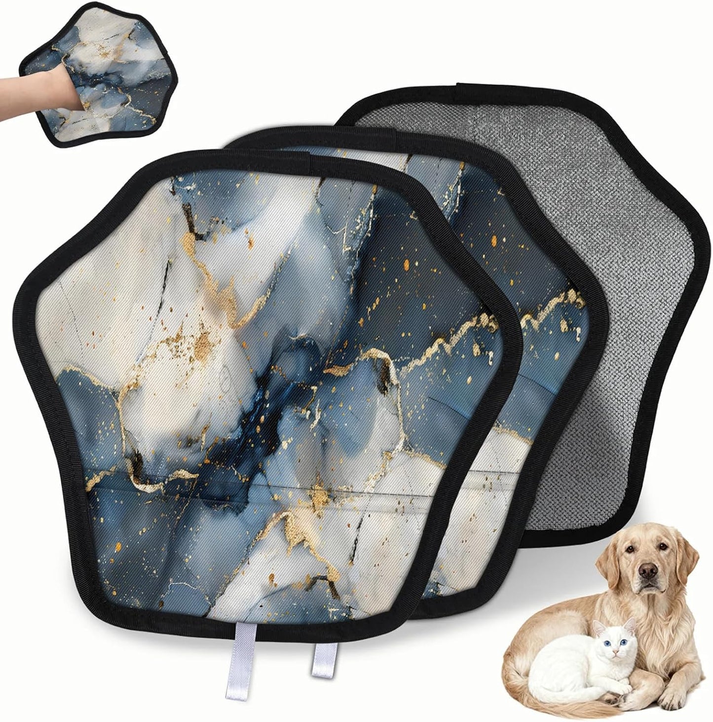 Pet Hair Removal Glove for Dogs Cats Reusable Washable Set