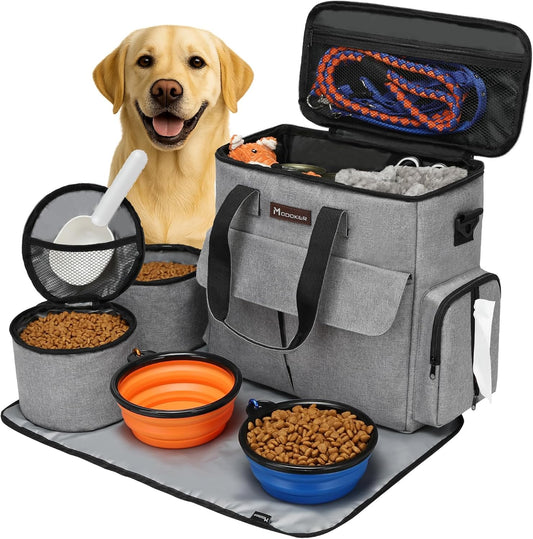 Dog Travel Bag, Weekend Pet Travel Set for Dog and Cat