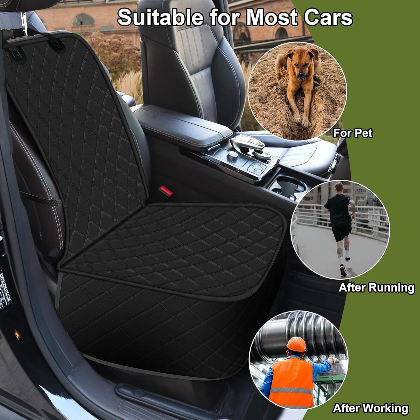 2 Packs Car Front Seat Cover for Dogs, Waterproof Pet Car