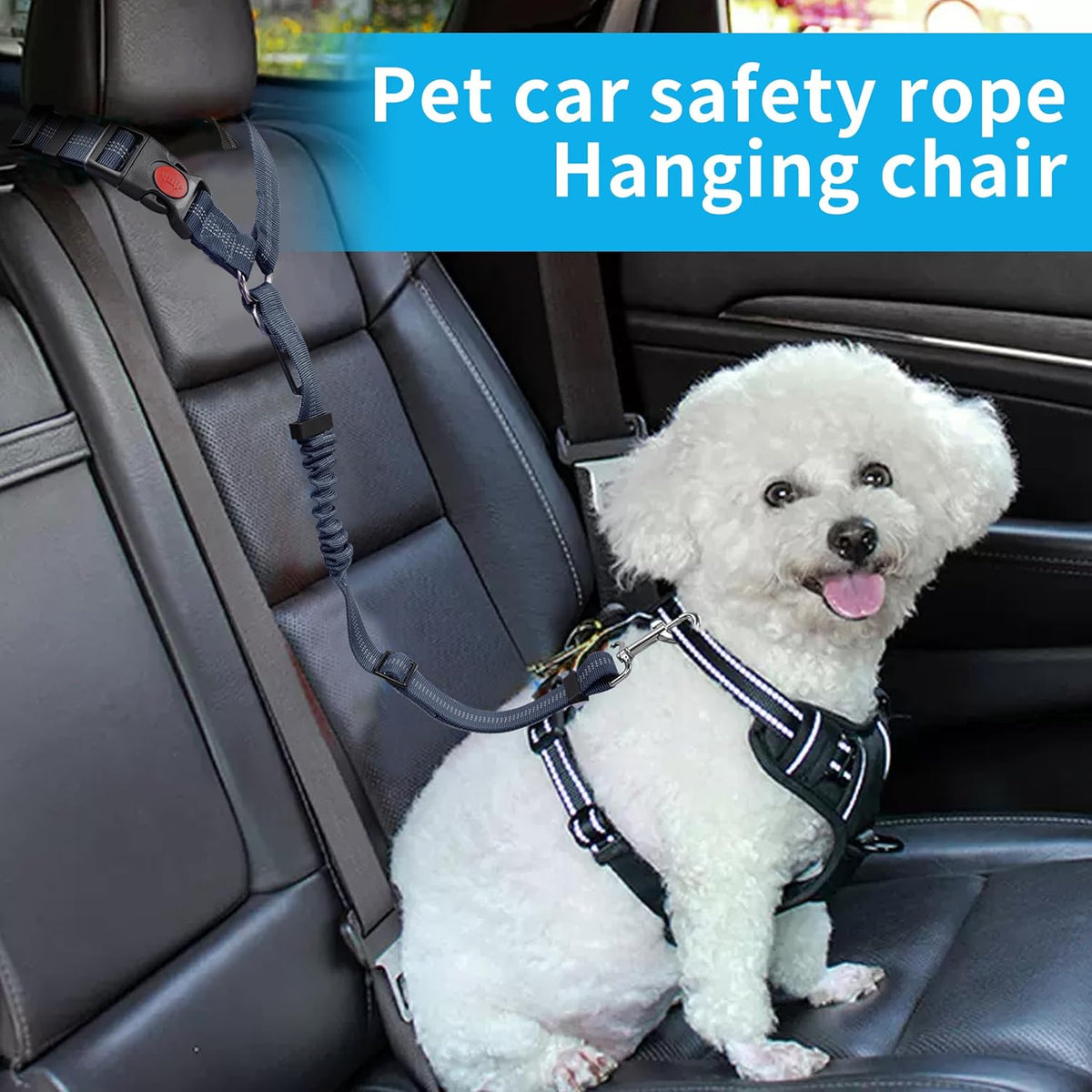 YAOHDAO Dog Seat Belt Harness for Car, Restraint Adjustable