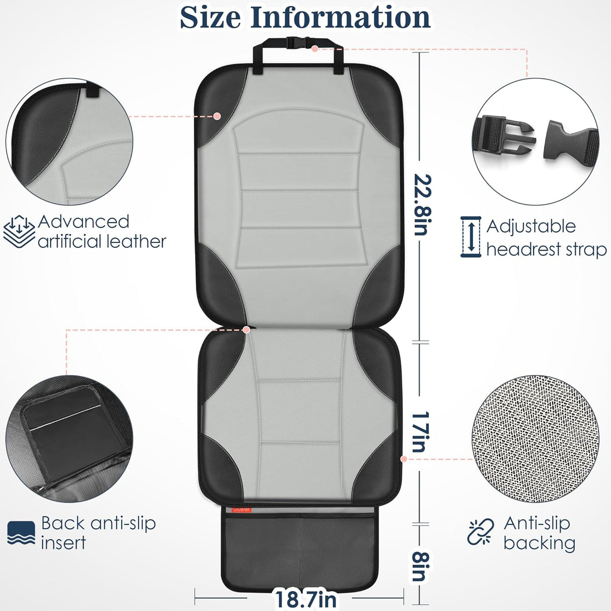 Car Seat Protector for Child Car Seat - Waterproof Non-Slip