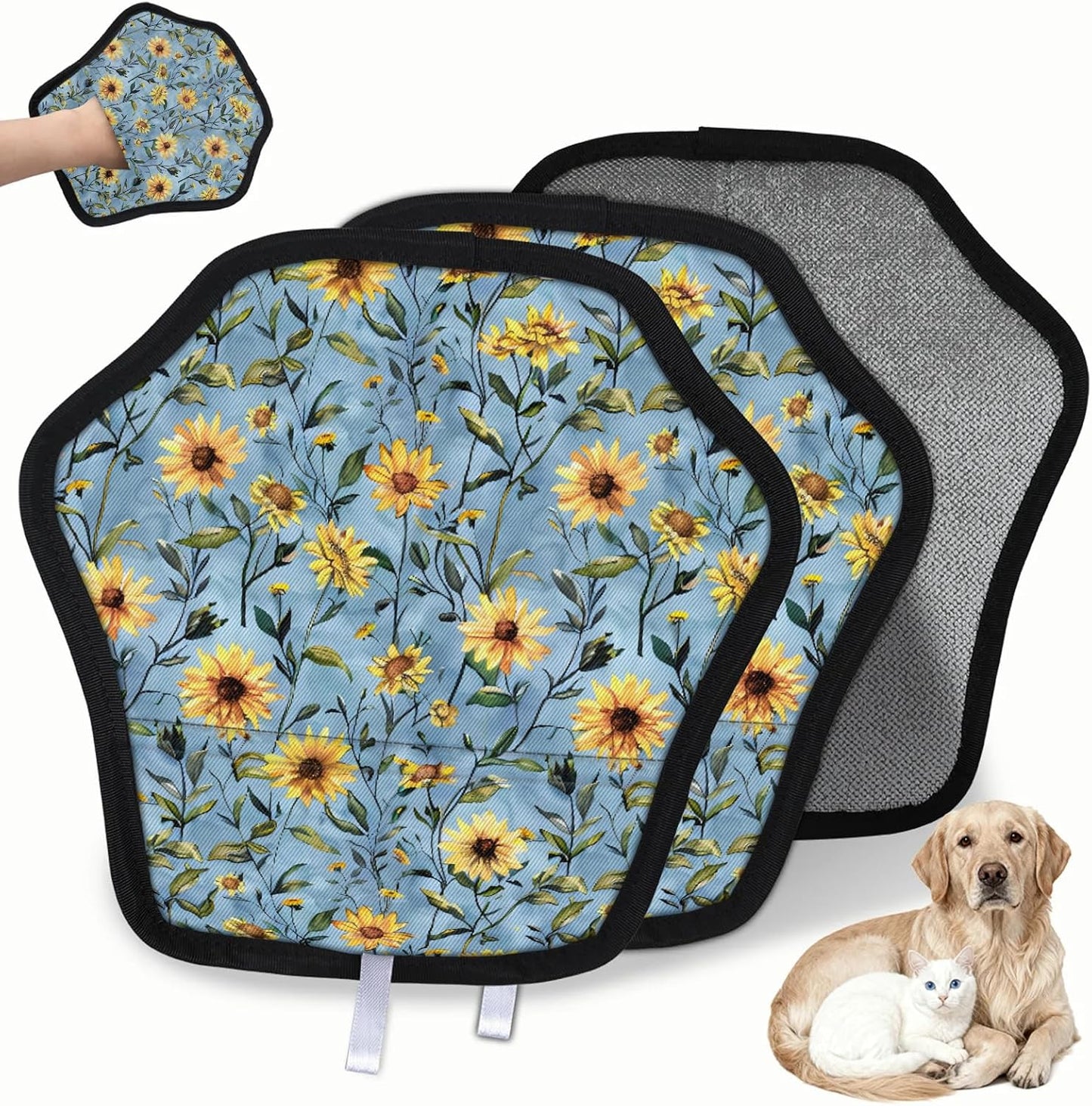 Pet Hair Removal Glove for Dogs Cats Reusable Washable Set