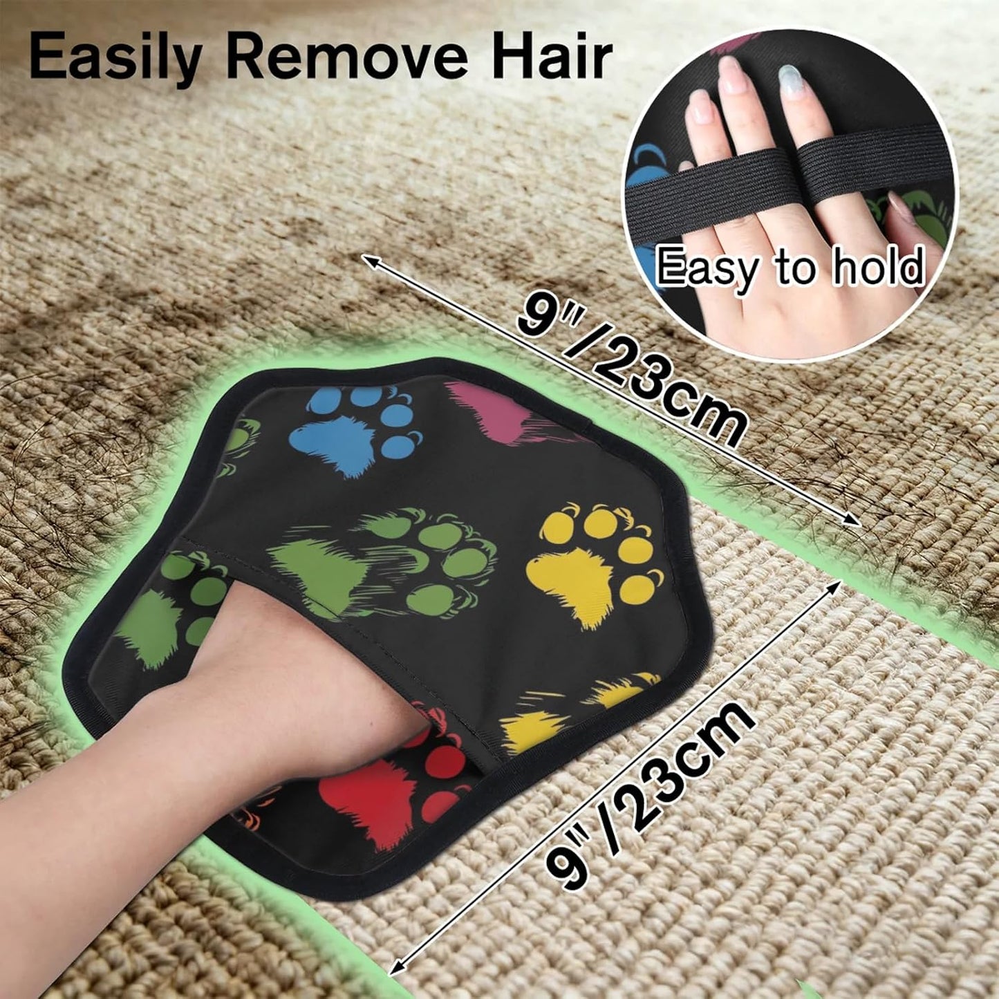 Dog Kawaii Paw Print 2Pcs Electrostatic Reusable Pet Hair