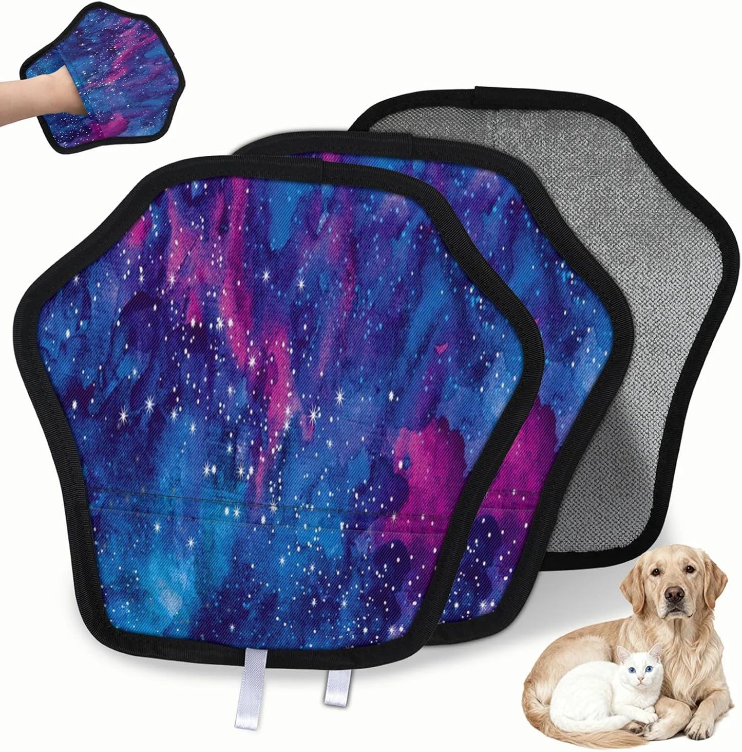 Pet Hair Removal Glove for Dogs Cats Reusable Washable Set