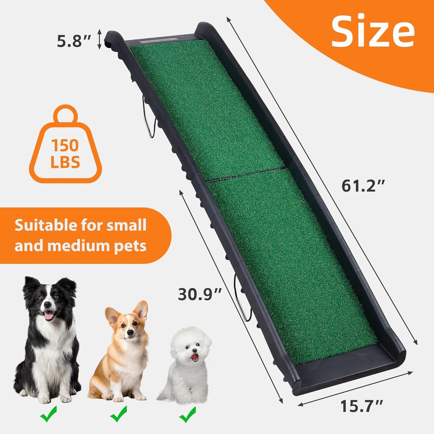 Folding Dog Ramp for Car Truck SUV 61 Inches Portable Pet