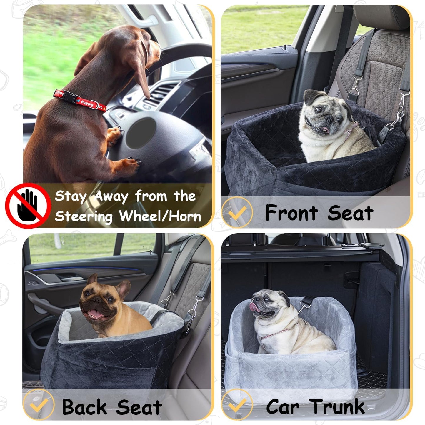 Dog Car Seat for Small Medium Dogs Under 30lbs Pet Booster