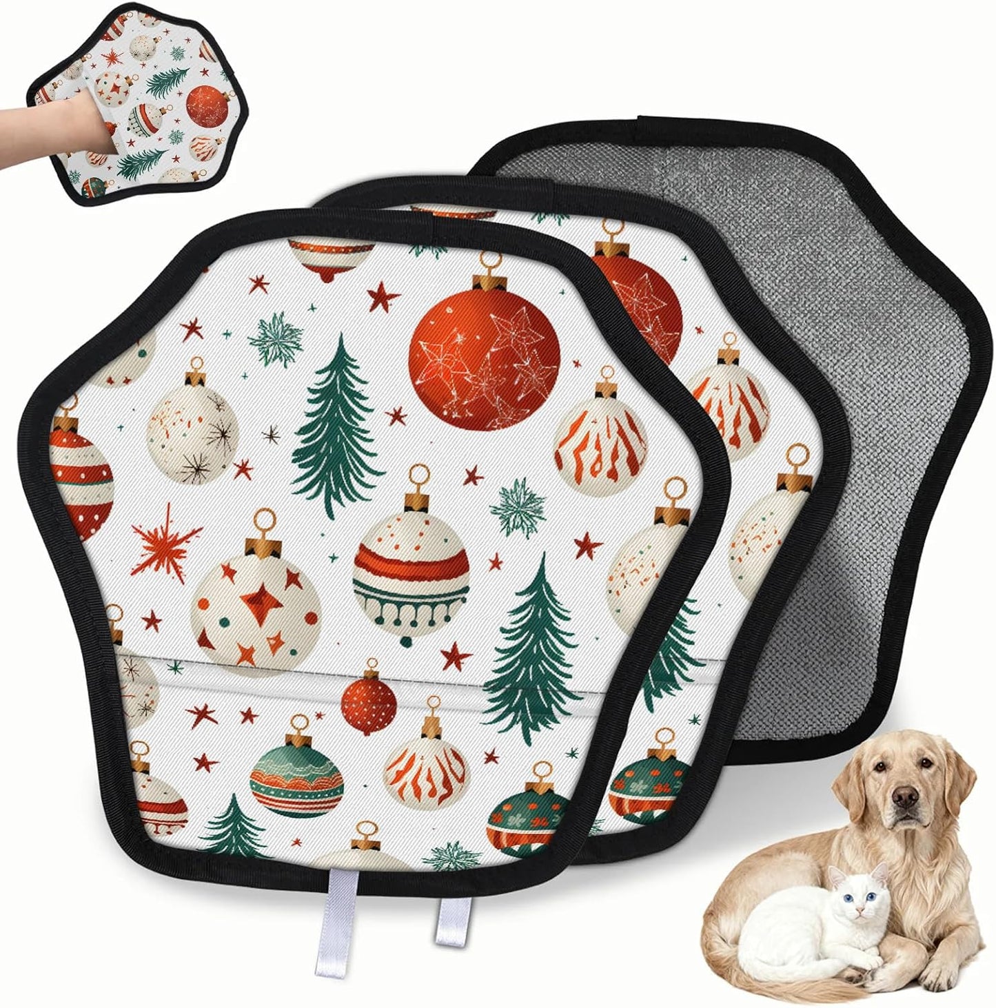 Colorful Xmas Balls 2Pcs Electrostatic Reusable Pet Hair