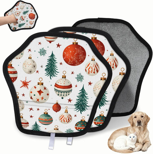 Colorful Xmas Balls 2Pcs Electrostatic Reusable Pet Hair