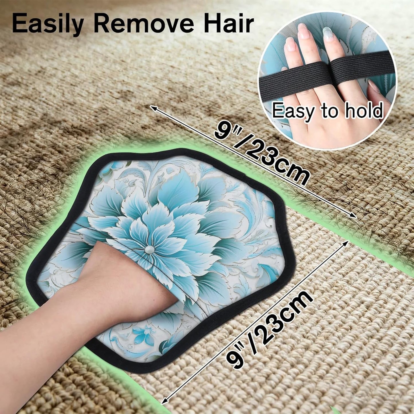 Enthic Blue Flower 2Pcs Electrostatic Reusable Pet Hair