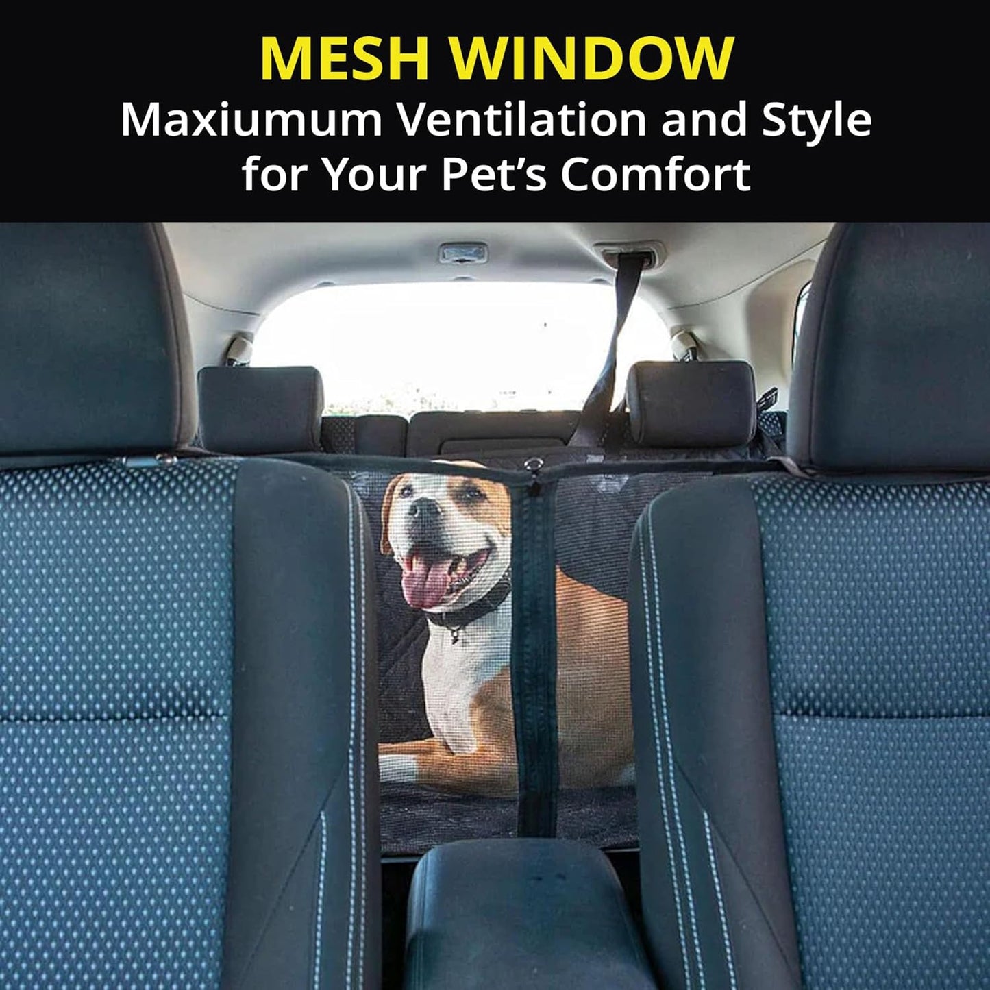 Dog Car Seat Cover with Mesh Window, Heavy-Duty Pet Seat