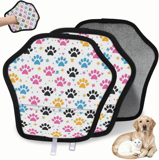 Cute Dog Paws Print 2Pcs Electrostatic Reusable Pet Hair