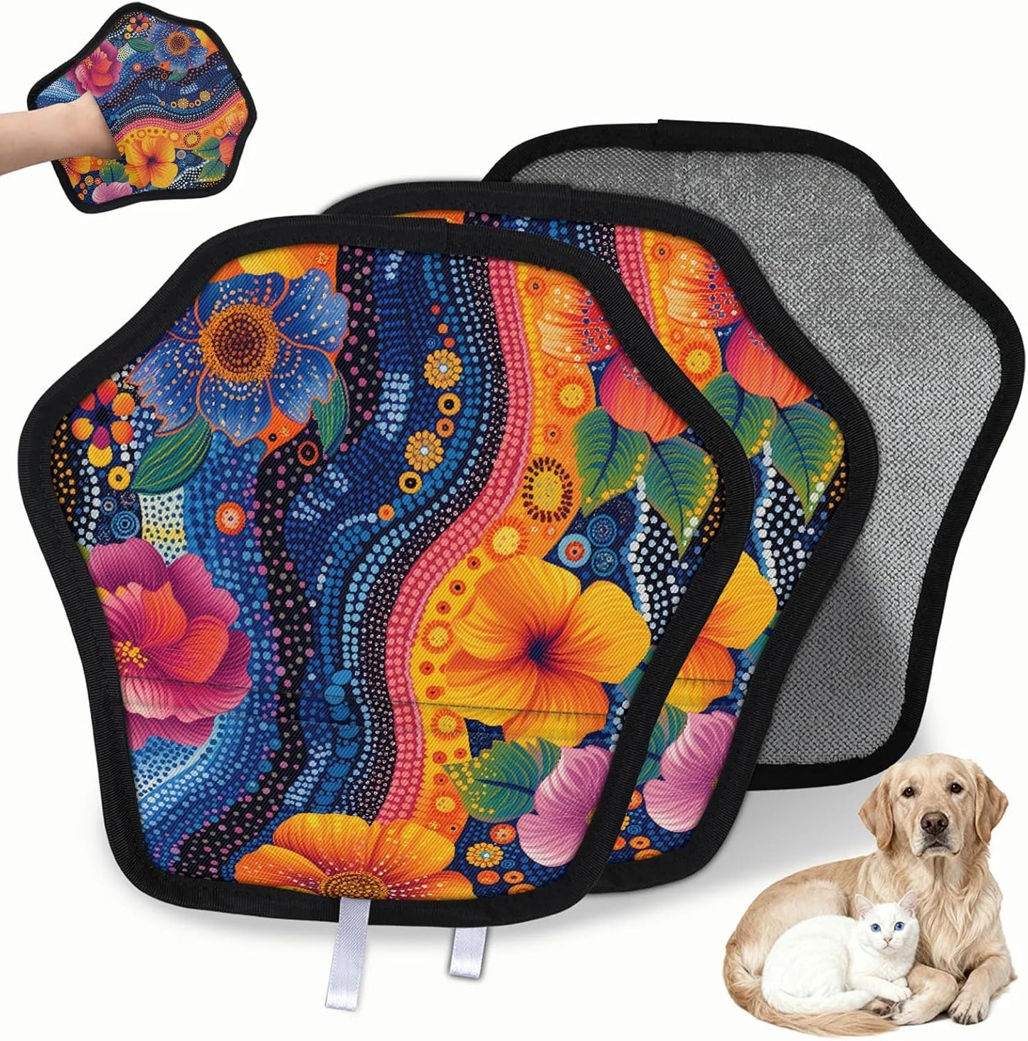 Pet Hair Removal Glove for Dogs Cats Reusable Washable Set