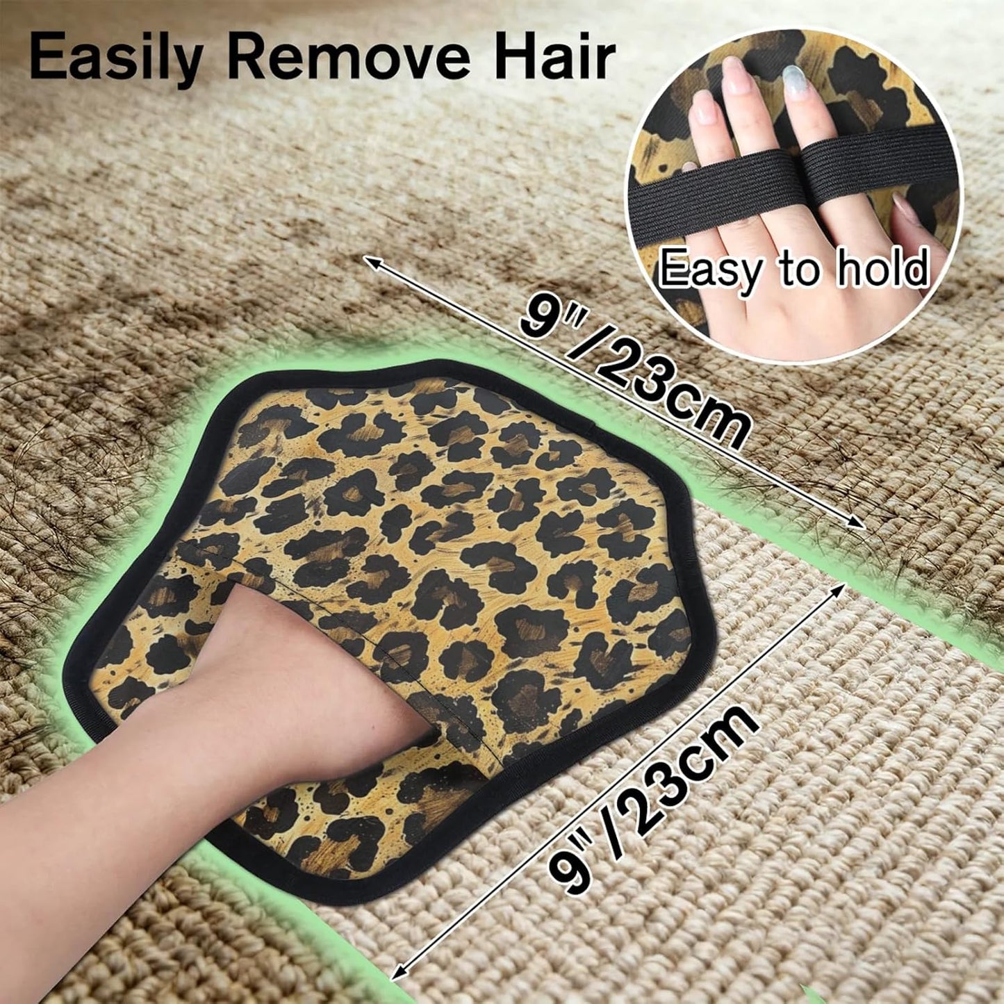 Leopard Print Brown 2Pcs Electrostatic Reusable Pet Hair