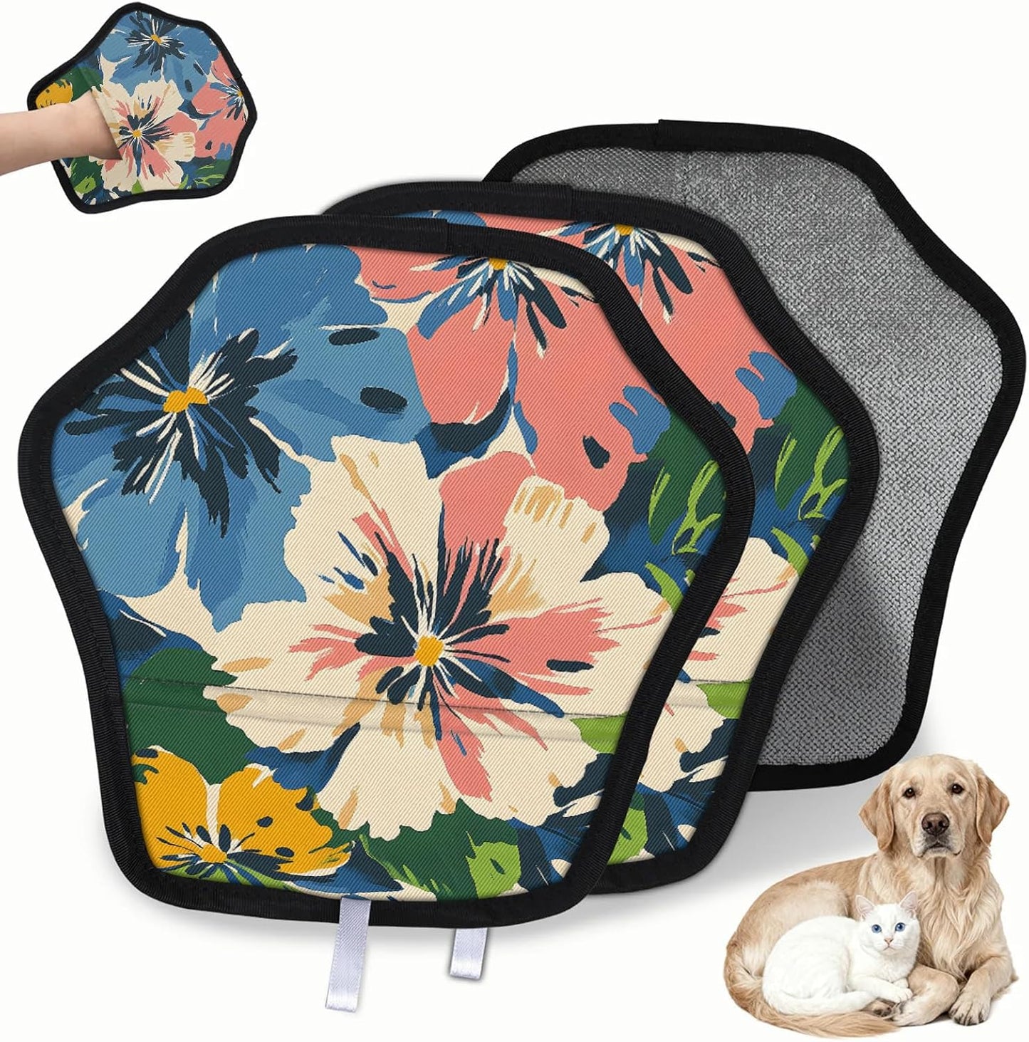 Pet Hair Removal Glove for Dogs Cats Reusable Washable Set