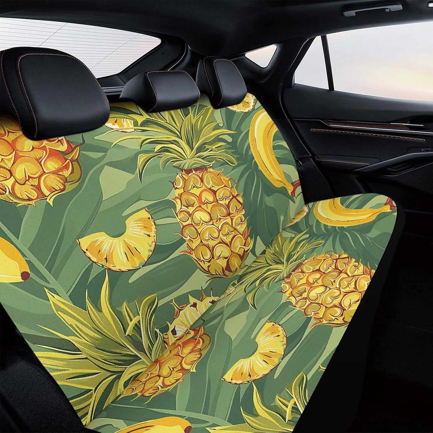 Pineapple and Banana Dog Car Seat Covers Waterproof Truck