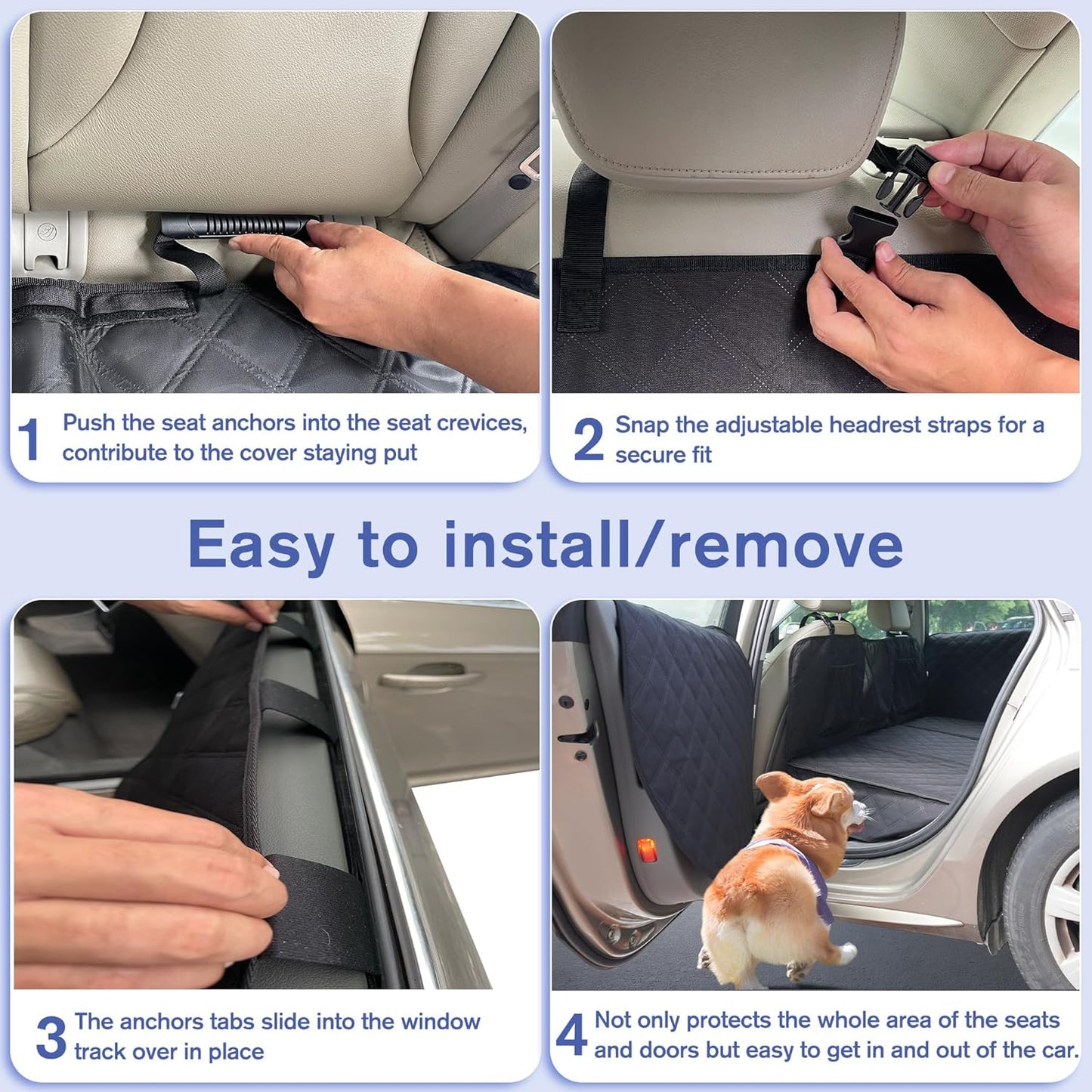 Back Seat Extender for Dogs- Hard Bottom Car Seat Cover