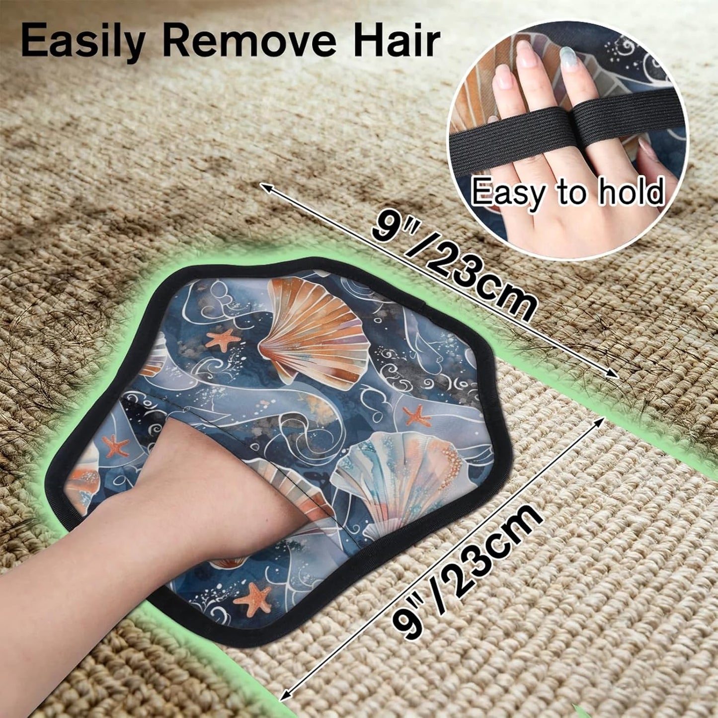 Nautical Seashells 2Pcs Electrostatic Reusable Pet Hair