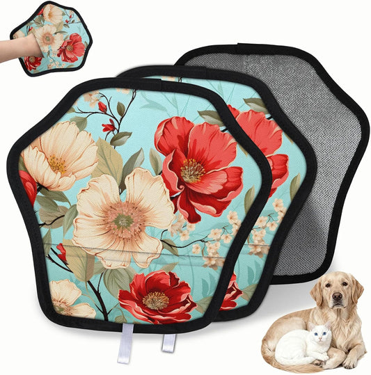 Vintage Groovy Flowers 2Pcs Electrostatic Reusable Pet Hair