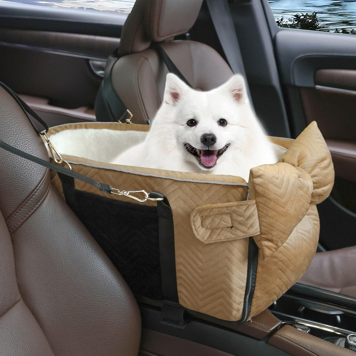 Dog Car Seat for Small Dogs Adjustable Portable Center