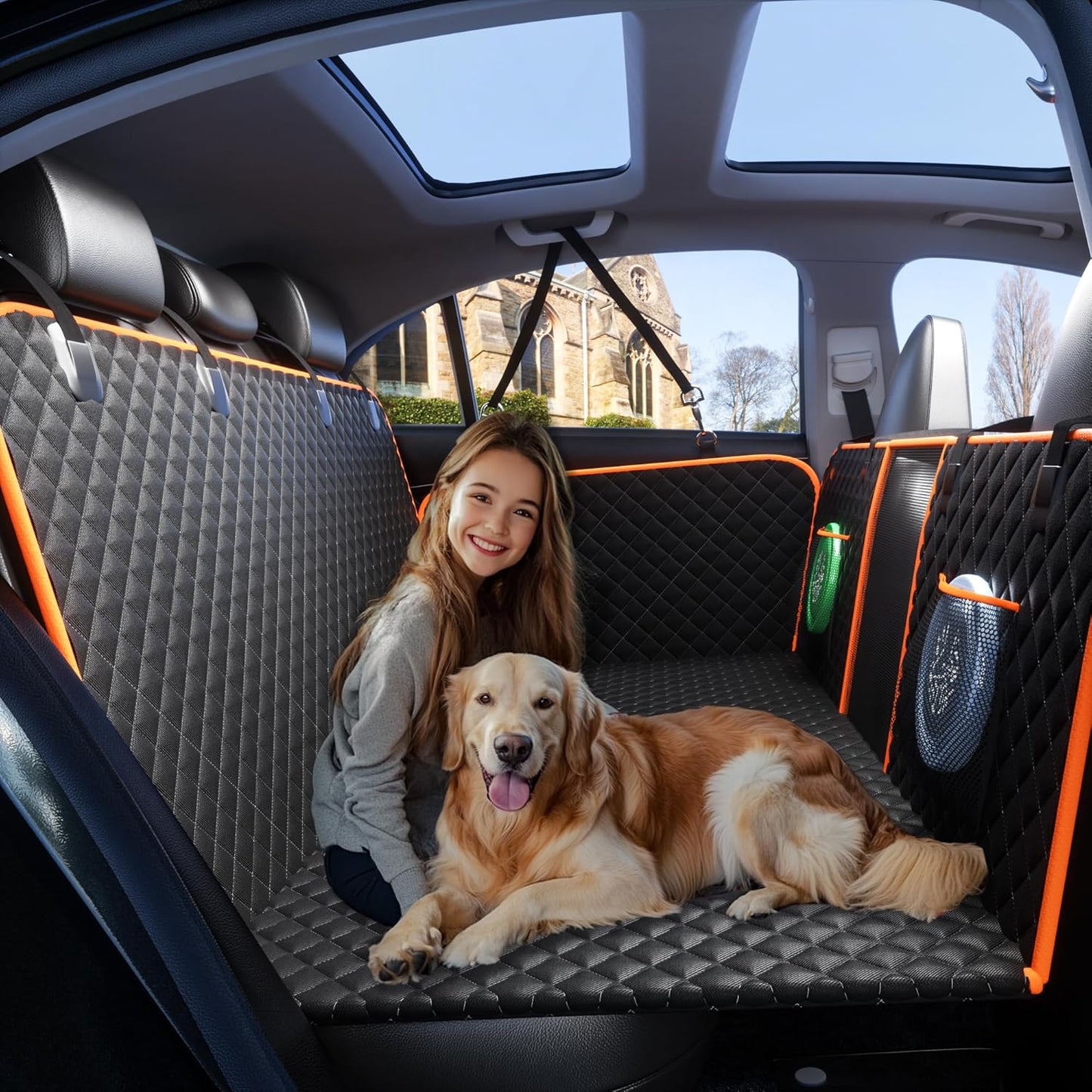 Back Seat Extender for Dogs - Large Space, Waterproof Dog