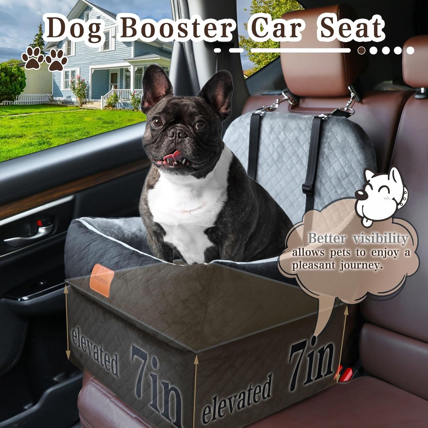 Dog Booster Car Seat for Small/Medium Dogs up to 35