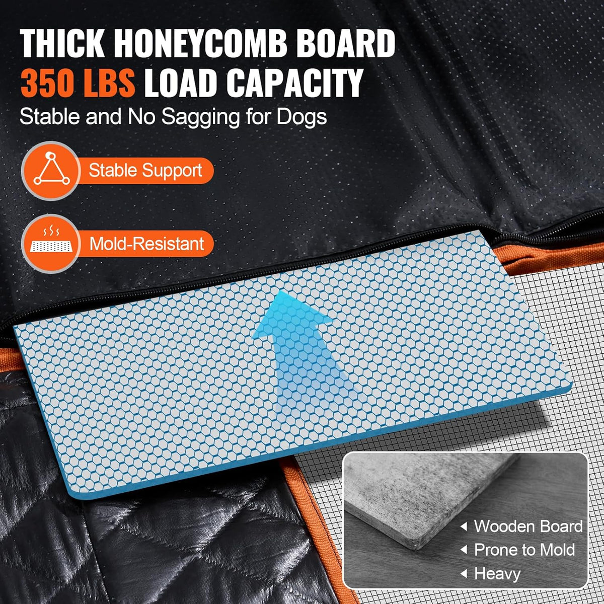 Back Seat Extender for Dogs, Hard Bottom Car Seat Cover for