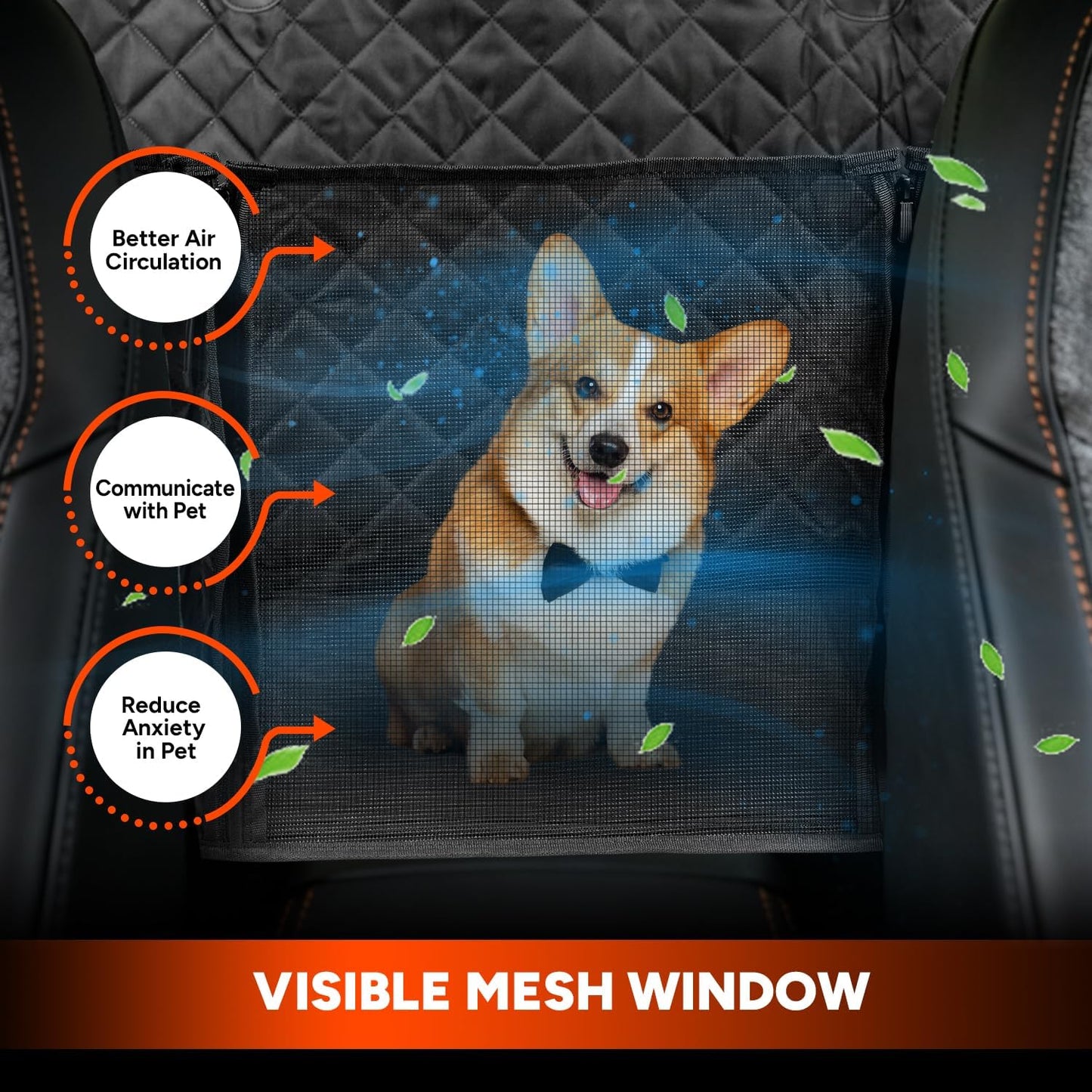 Dog Car Seat Cover for Back Seat, Hard Bottom Car Seat