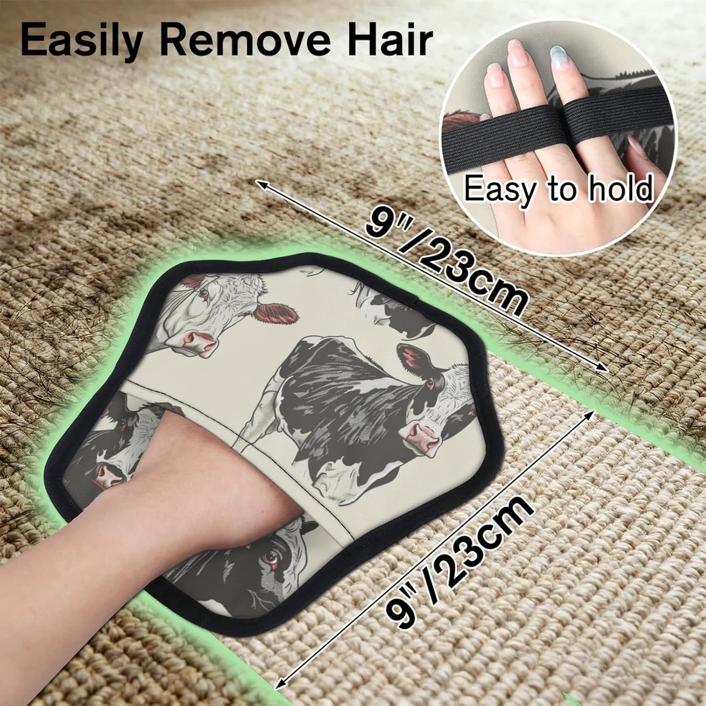 Cow Pattern Print 2Pcs Electrostatic Reusable Pet Hair