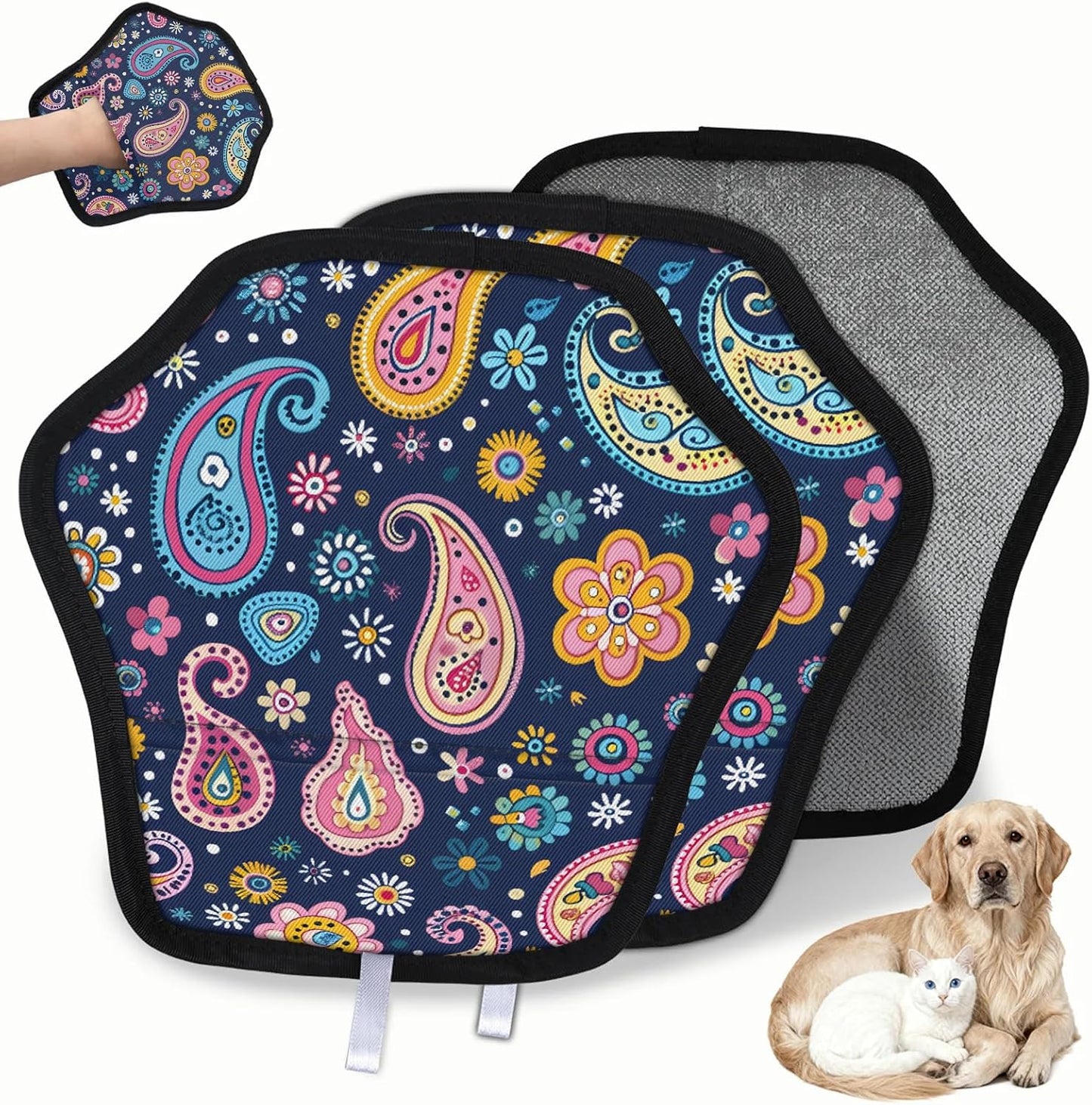 Pet Hair Removal Glove for Dogs Cats Reusable Washable Set
