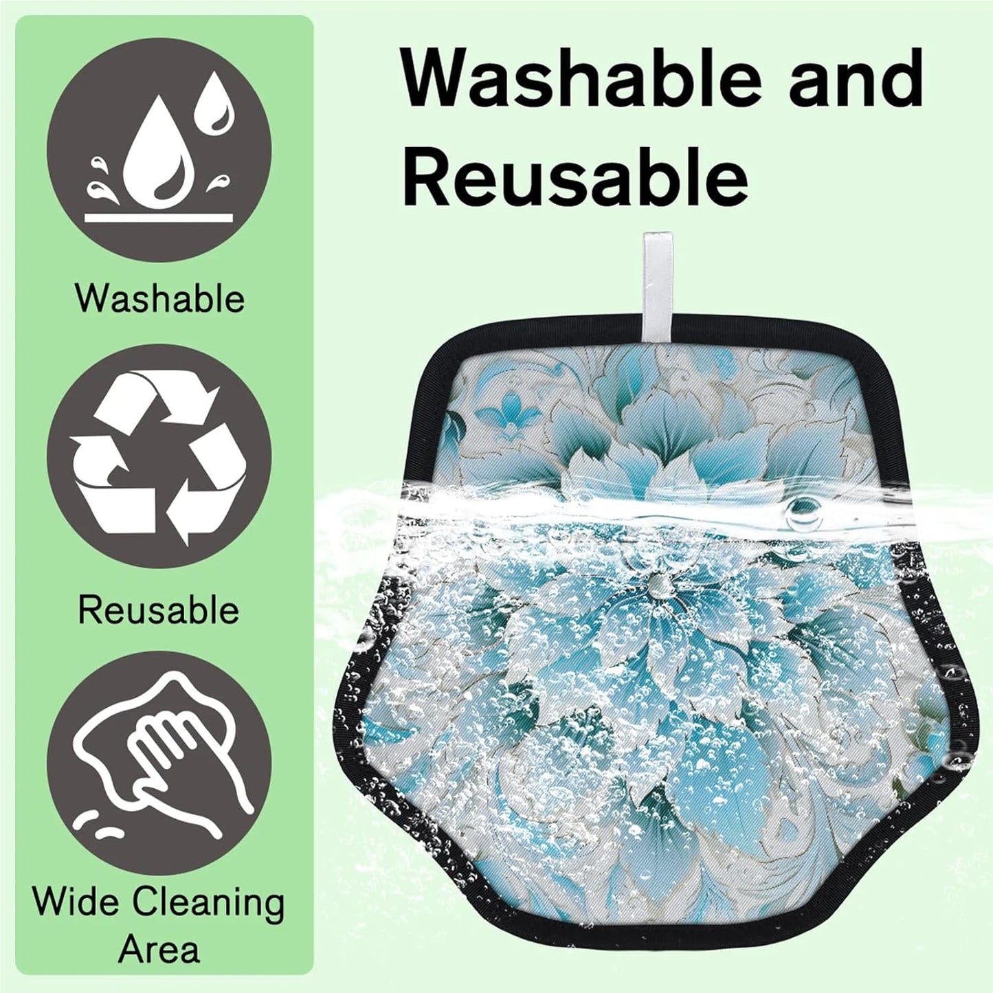 Enthic Blue Flower 2Pcs Electrostatic Reusable Pet Hair