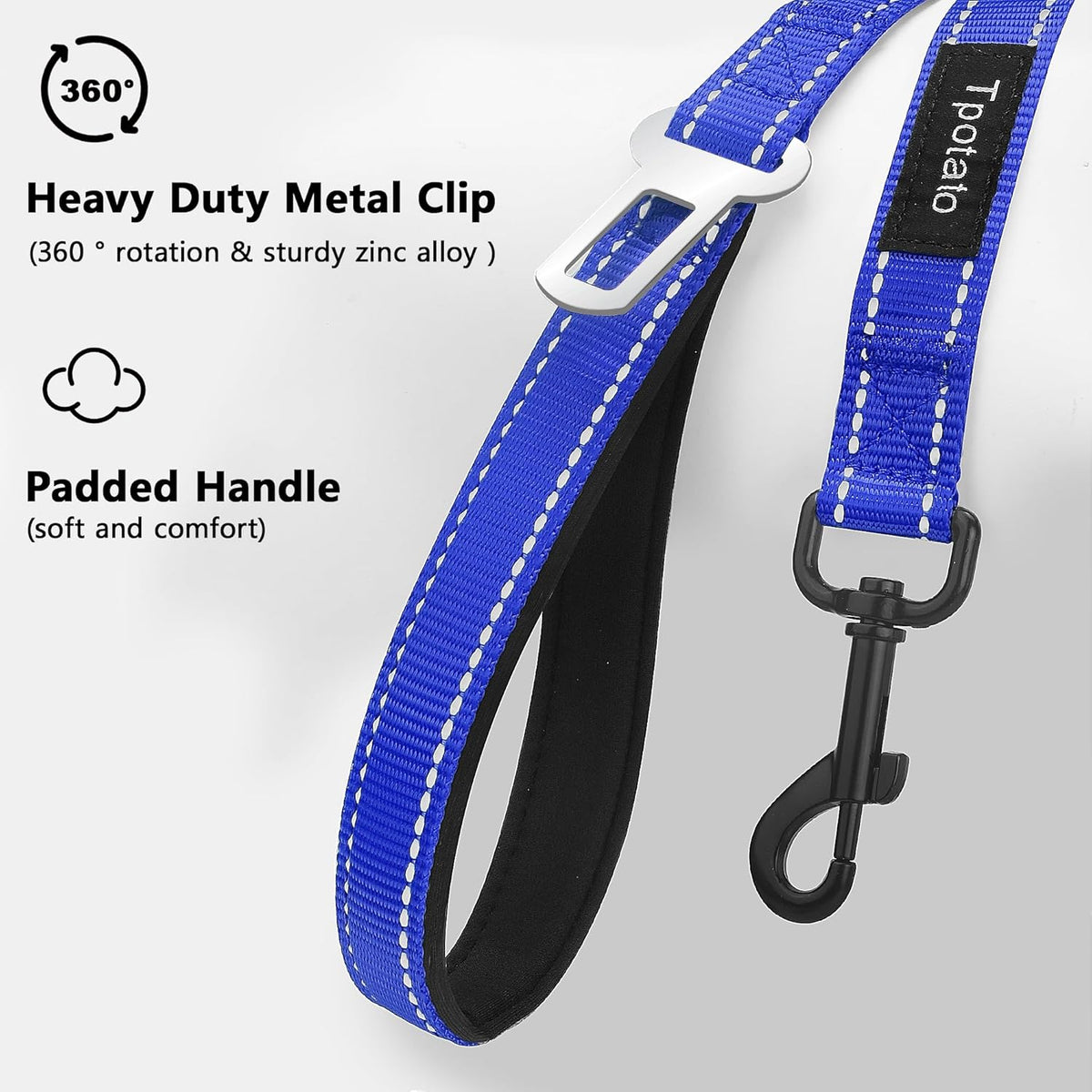 6 Foot Blue Dog Leashes for Large Medium and Small Breed