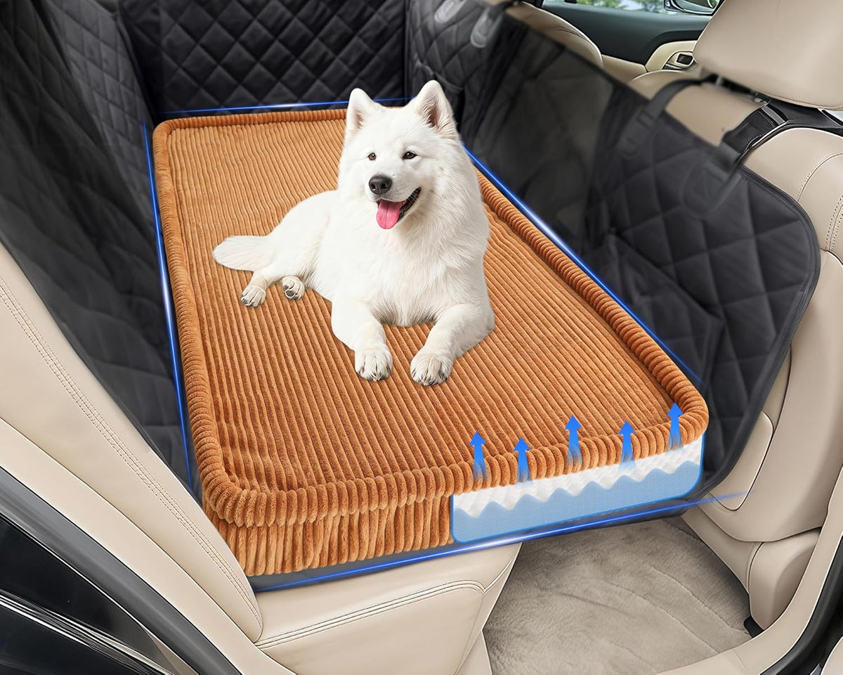 Dog Car Bed, Non-Slip Backseat Extender Pet Mat, Removable