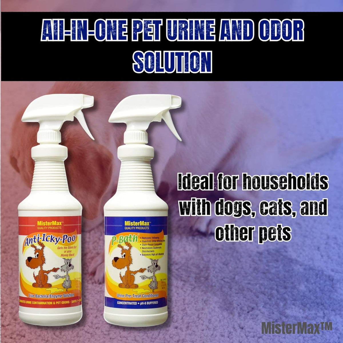 Anti Icky Poo Enzyme Cleaner Spray Combo - Pet Urine Odor