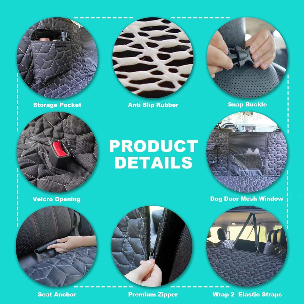 Dog Seat Covers for Back Seat,Pet Hammock for Cars