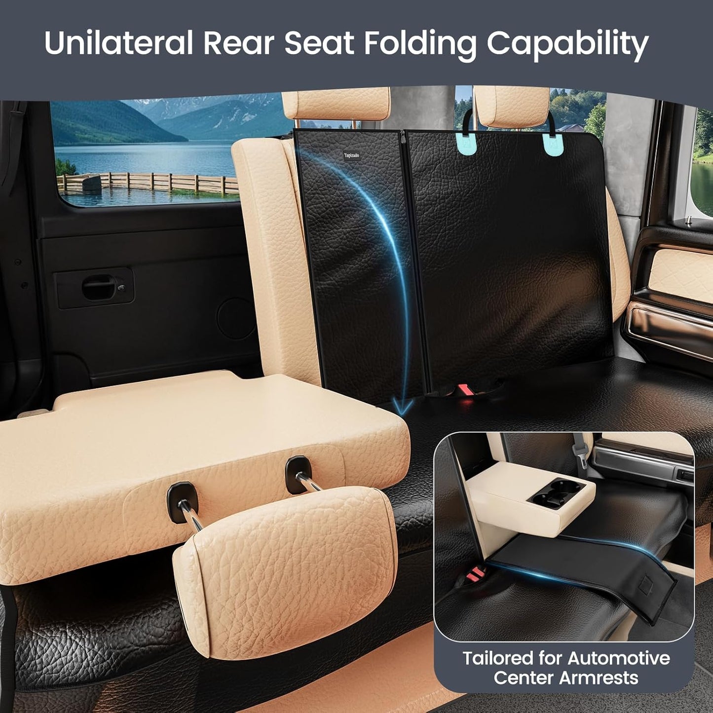 Dog Car Seat Cover for Back Seat with PU Leather