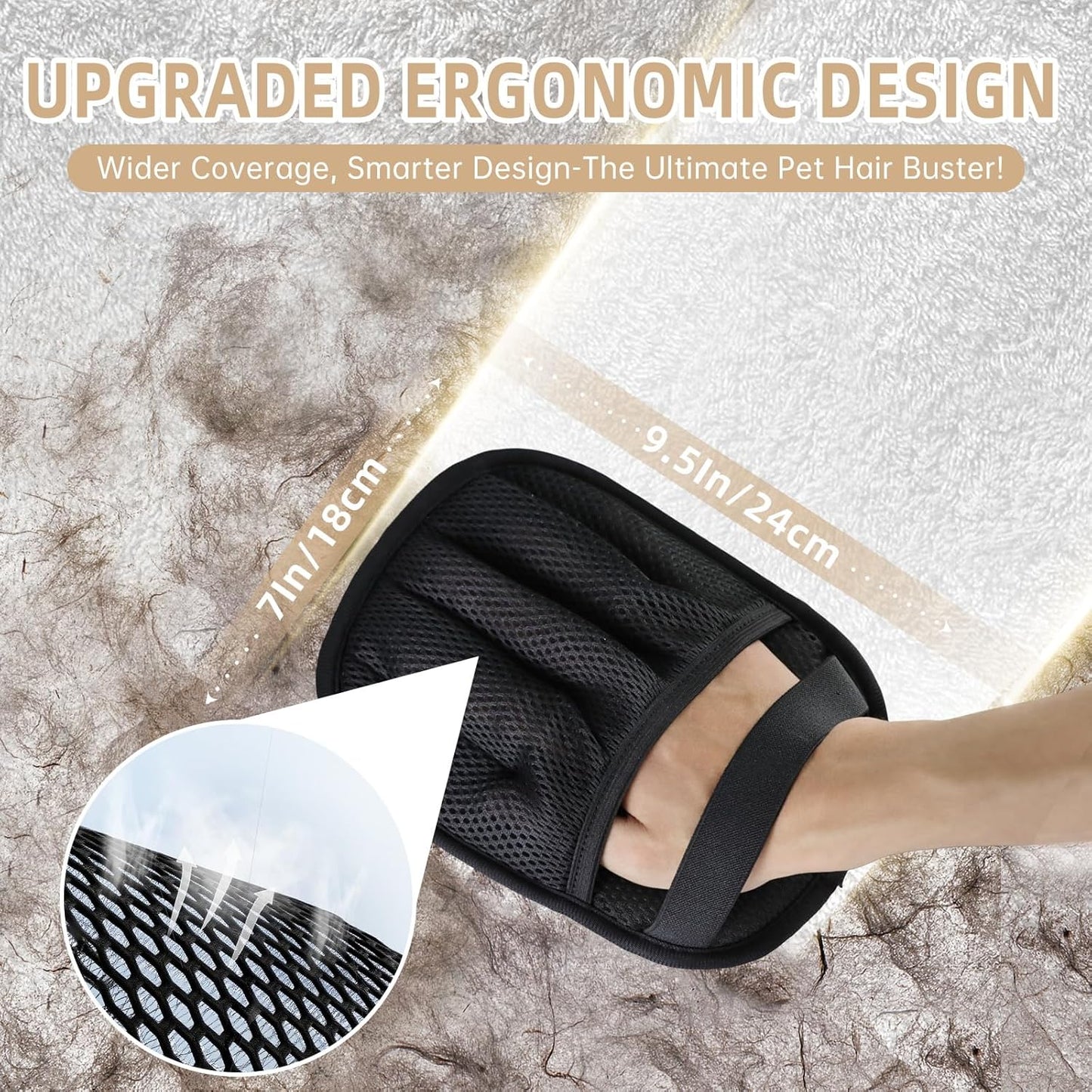 2 PCS Pet Hair Removal Glove for Cats & Dogs, Newly Pro
