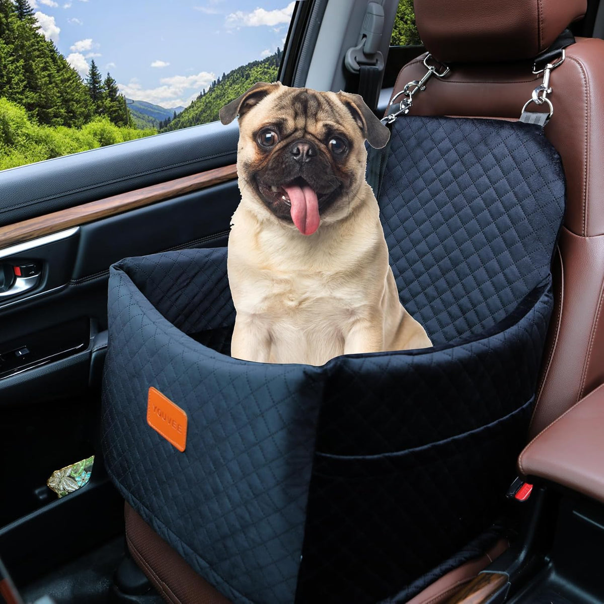 Dog Booster Car Seat,Interior Height 6 Inches Pet Car