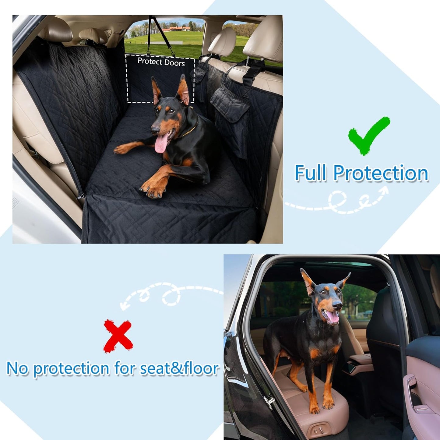 Soft-Brushed Back Seat Extender, Dog Car Seat Cover with