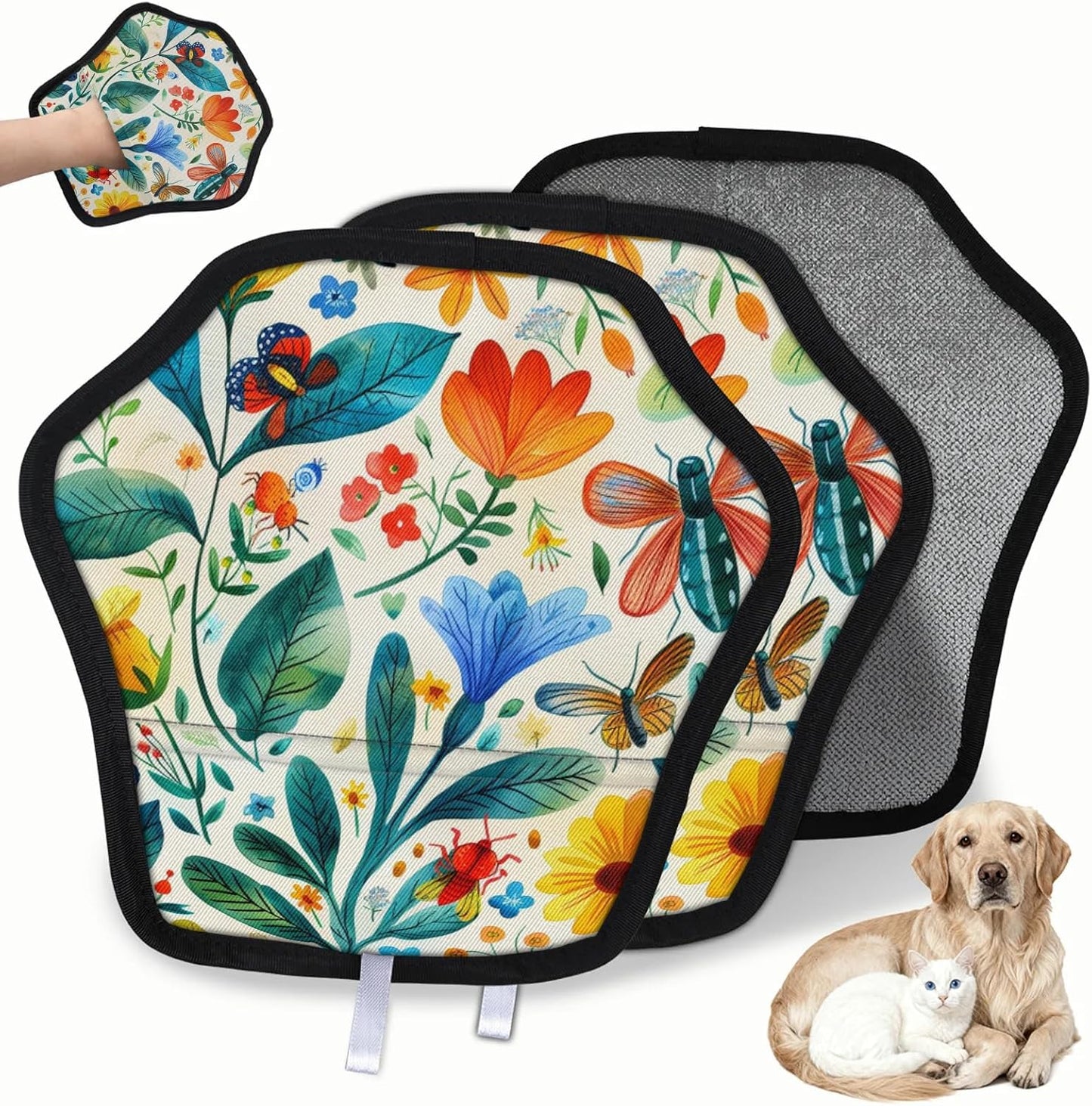 Floral Spring Summer 2Pcs Electrostatic Reusable Pet Hair