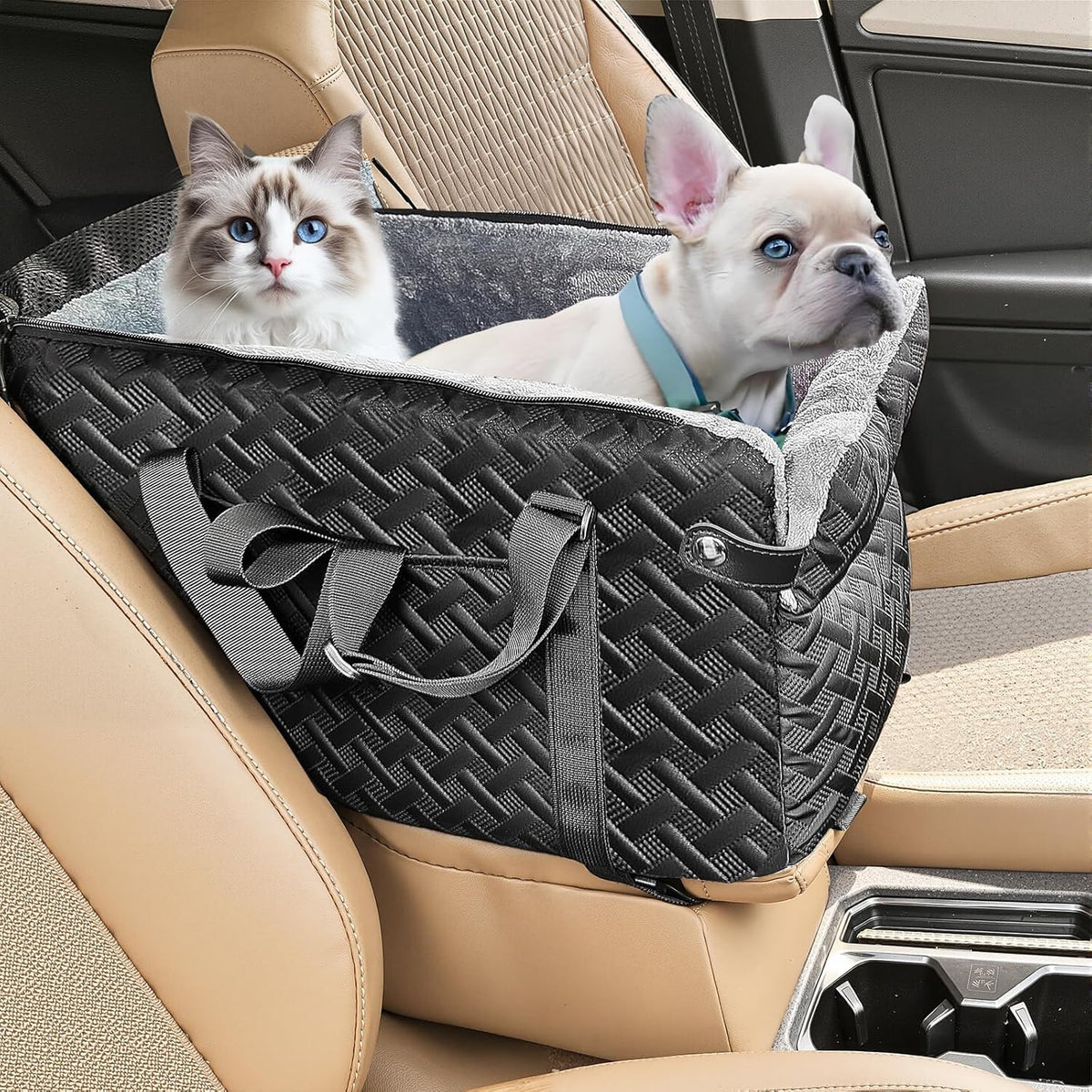 Center Console Dog Car Seat for Small Dogs Cats - Washable