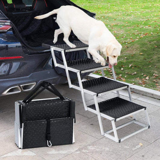 Dog Stairs for Car 4 Steps Suitable for Car Trunk Heights