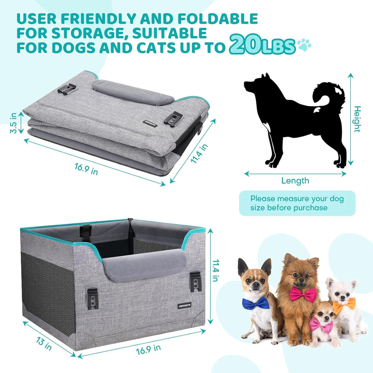 Dog Car Seats for Small Dogs, Pet Booster Seat Under 20