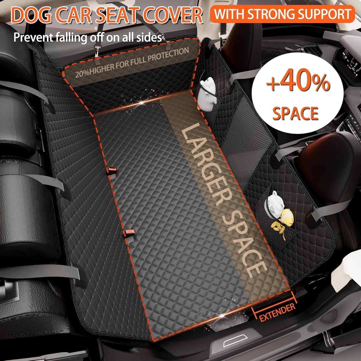 Back Seat Extender for Dogs - Large Space, Waterproof Dog