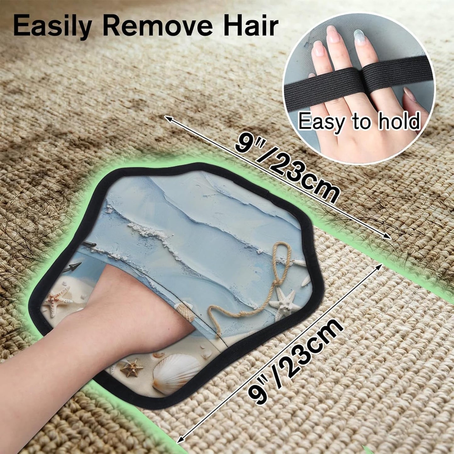 Beach Ocean Seashell 2Pcs Electrostatic Reusable Pet Hair