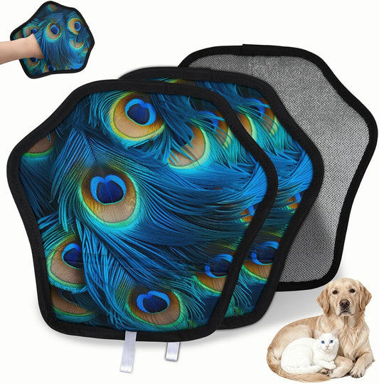 Vivid Peacock 2Pcs Electrostatic Reusable Pet Hair Removal