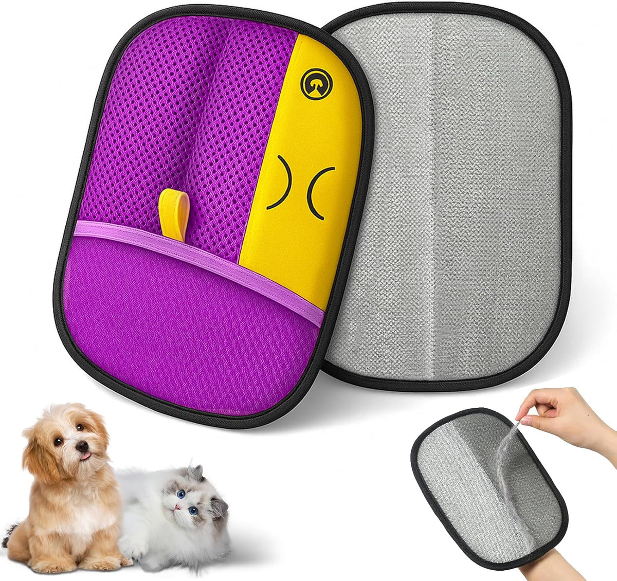 Reusable Pet Hair Remover Gloves – Electrostatic Lint & Fur