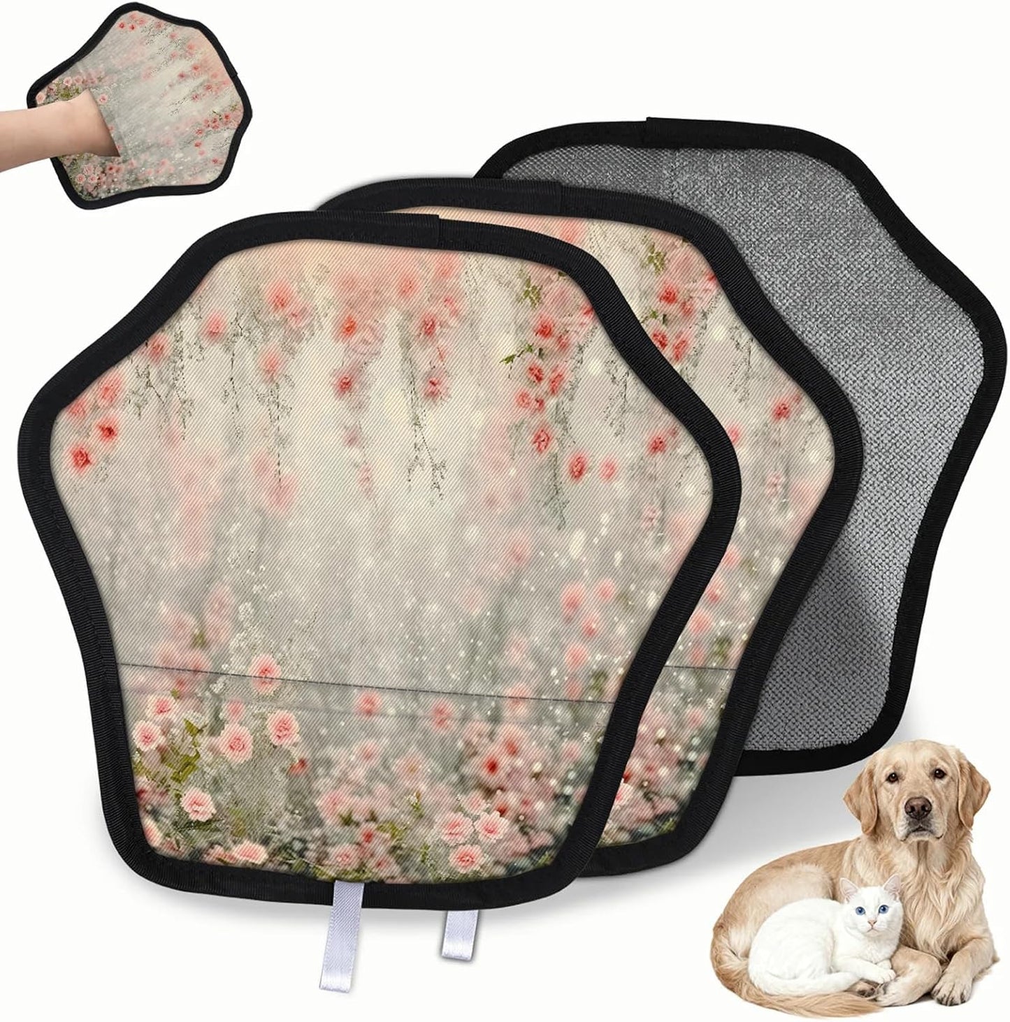 Pet Hair Removal Glove for Dogs Cats Reusable Washable Set