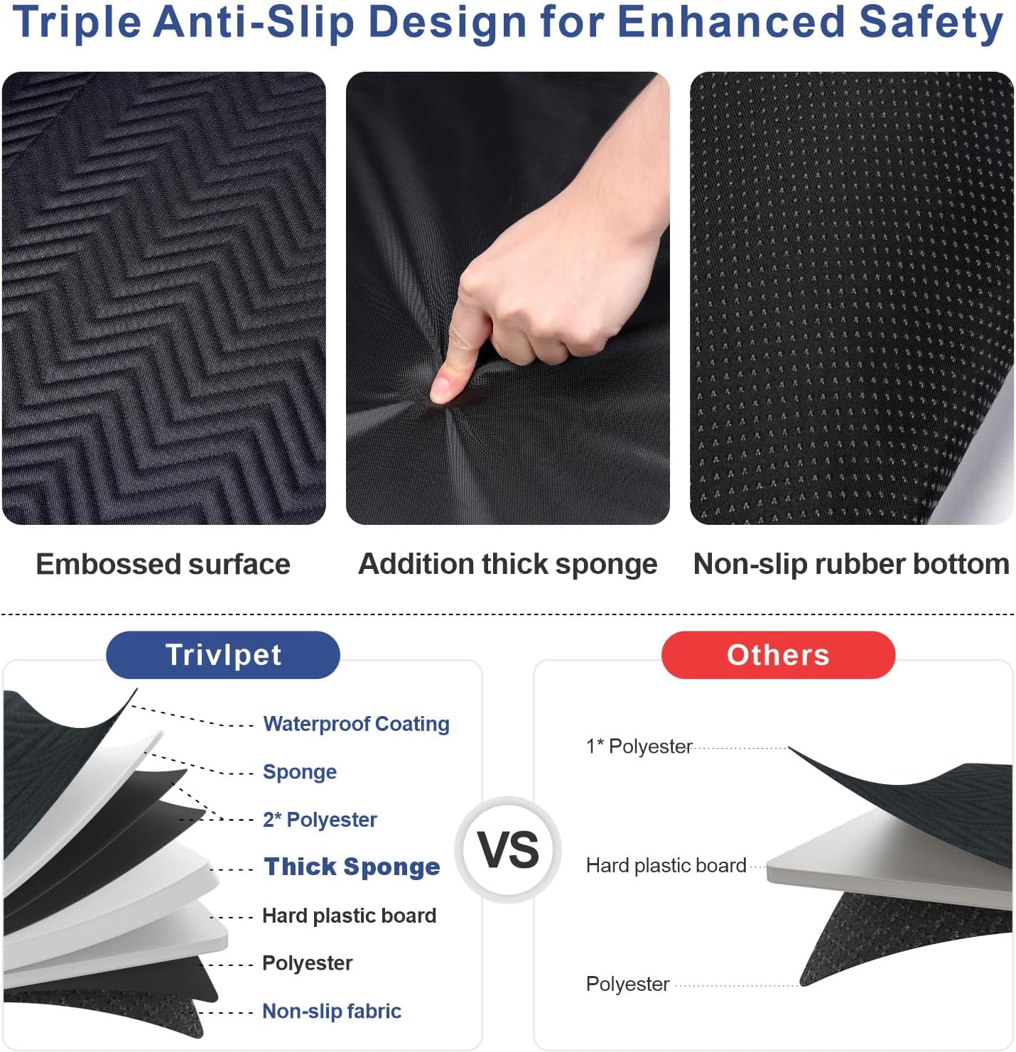 Dog Car Seat Cover for Back Seat - Back Seat Extender for