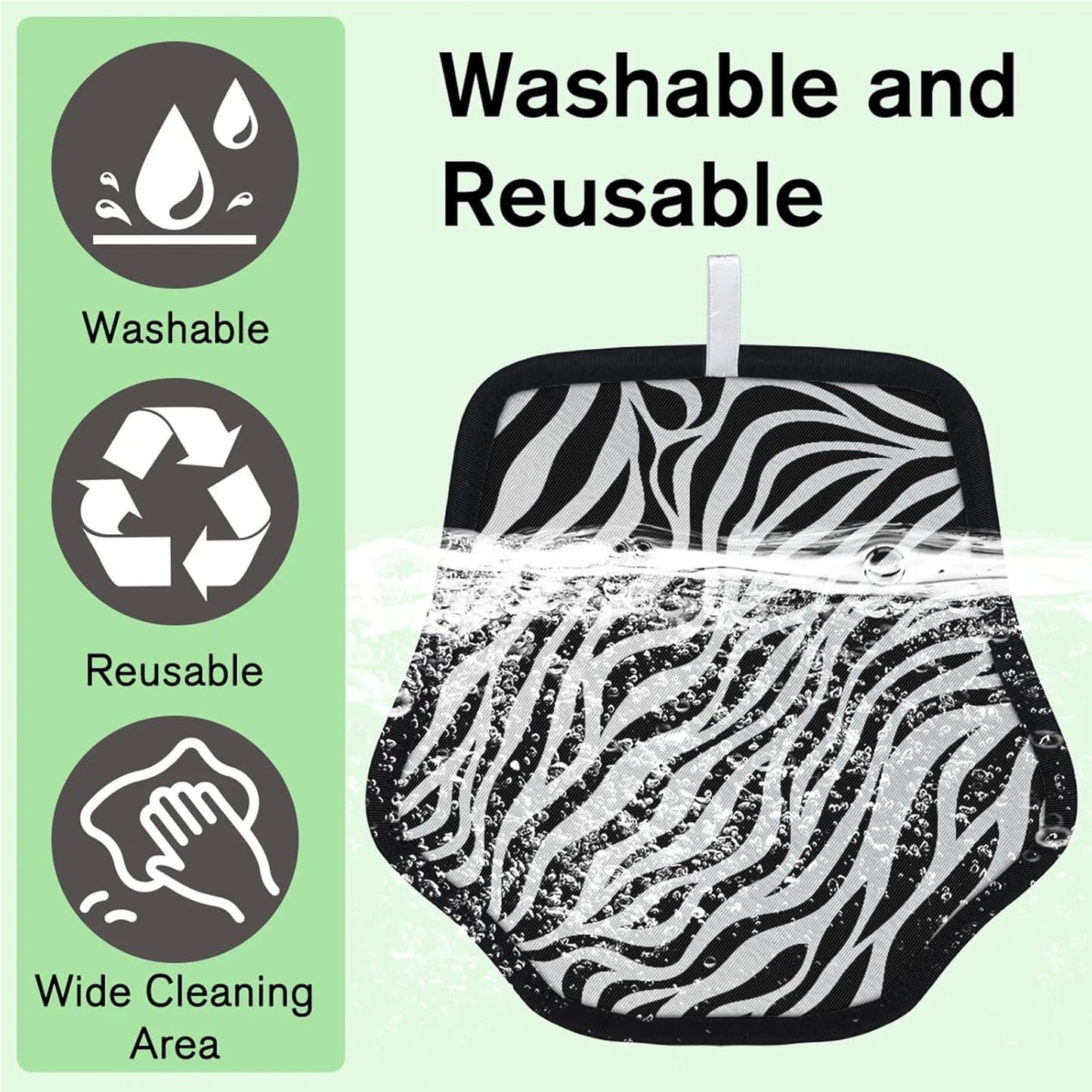 Animal Zebra Print 2Pcs Electrostatic Reusable Pet Hair