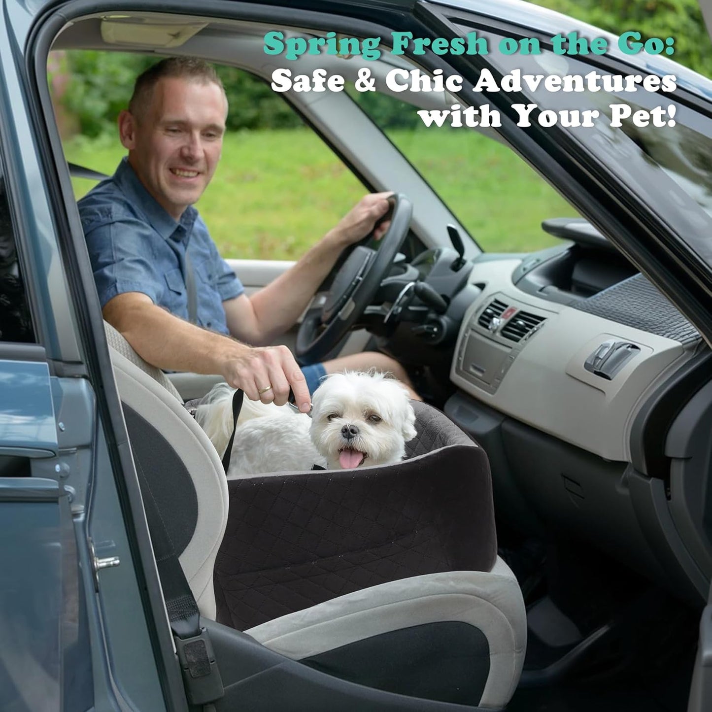 Dog Car Seat for Small & Medium Dogs - Crash-Protective